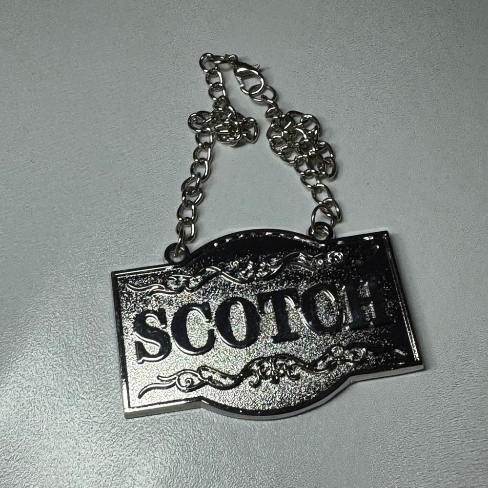 Scotch Liquor Bottle Tag‎ Decanter Pendant Necklace Barware Accessory Novelty